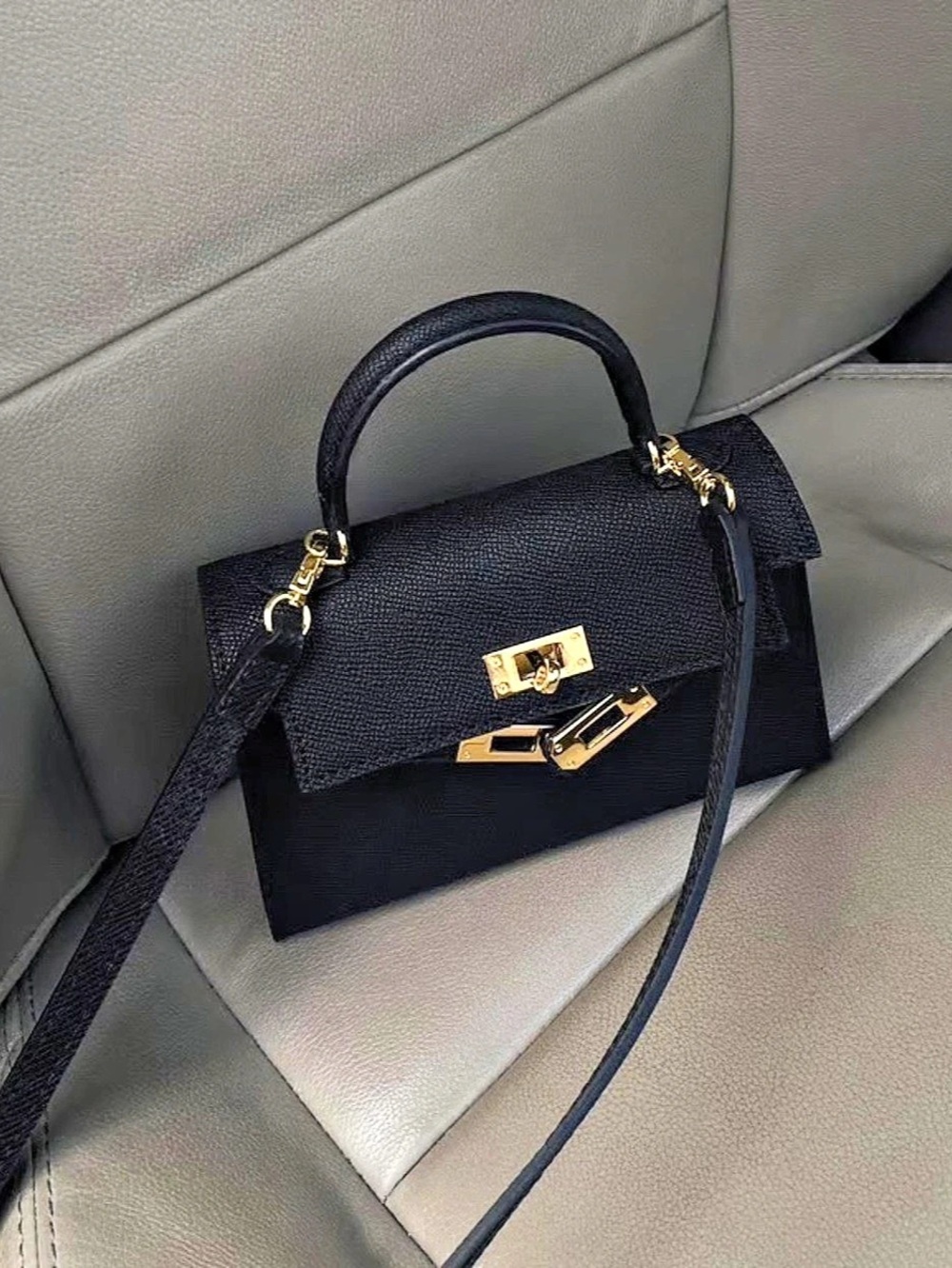 Lily & Bean Mini Hettie Bag Black Kelly Inspired Leather